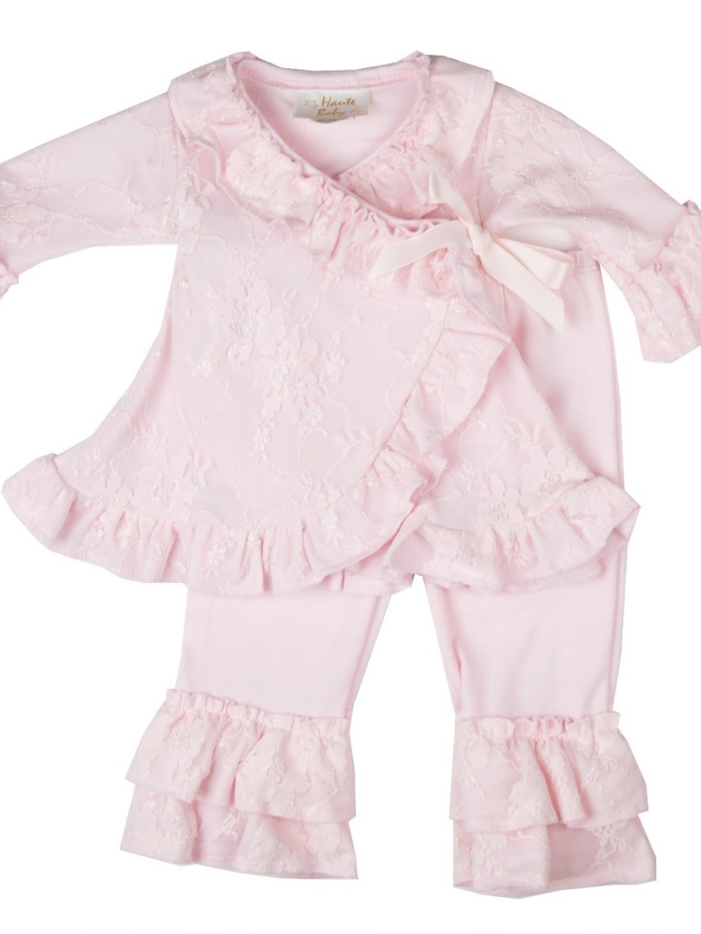 Haute Baby lace kimono top with pants